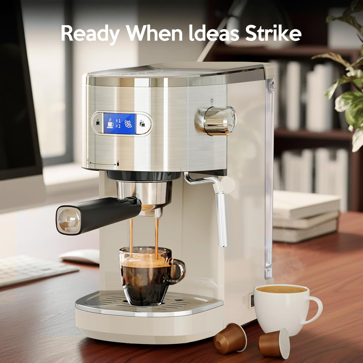 2 in 1 Espresso Machines Support Capsule Coffee Automatic Cappuccino Coffee Maker CM8054