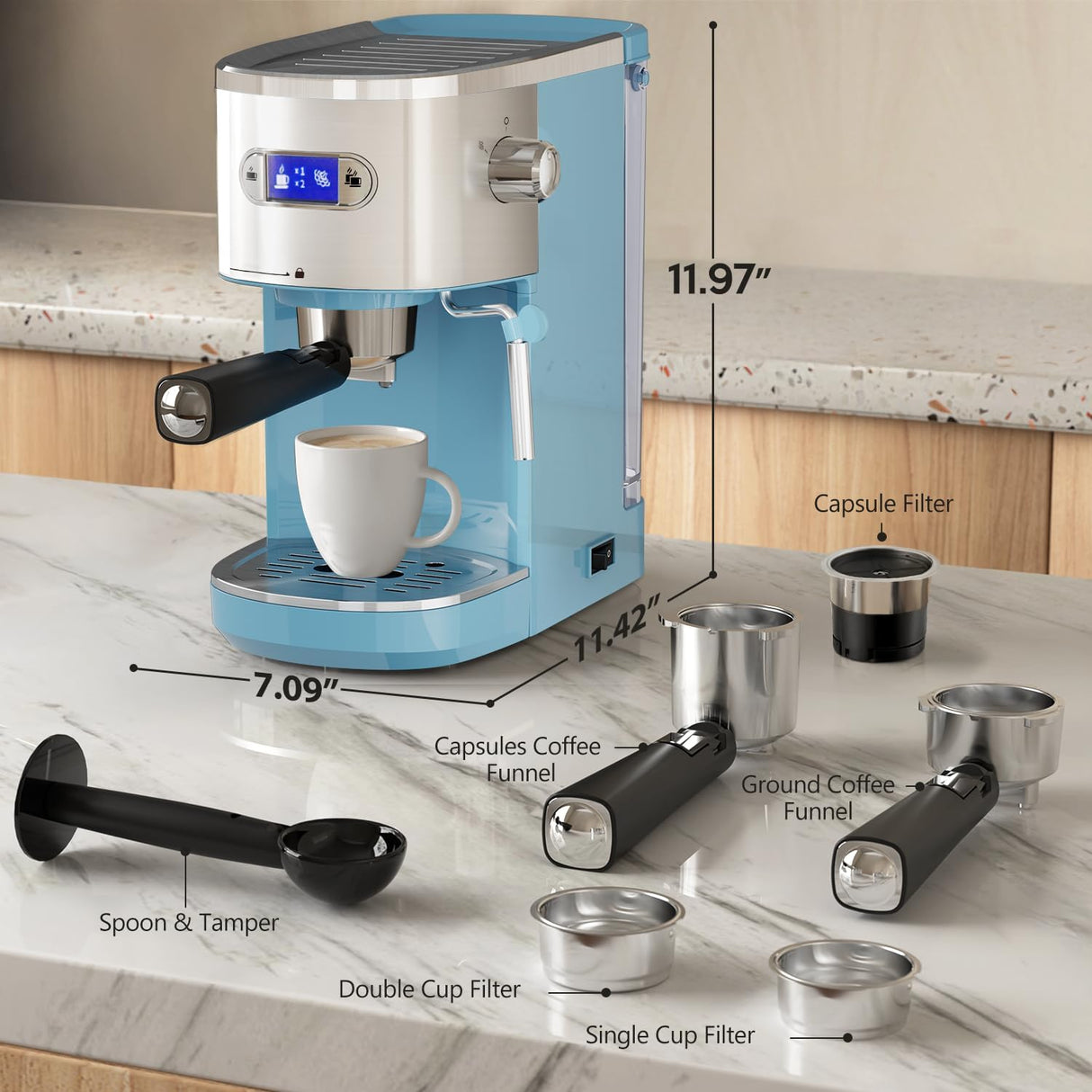 2 in 1 Espresso Machines Support Capsule Coffee Automatic Cappuccino Coffee Maker CM8054