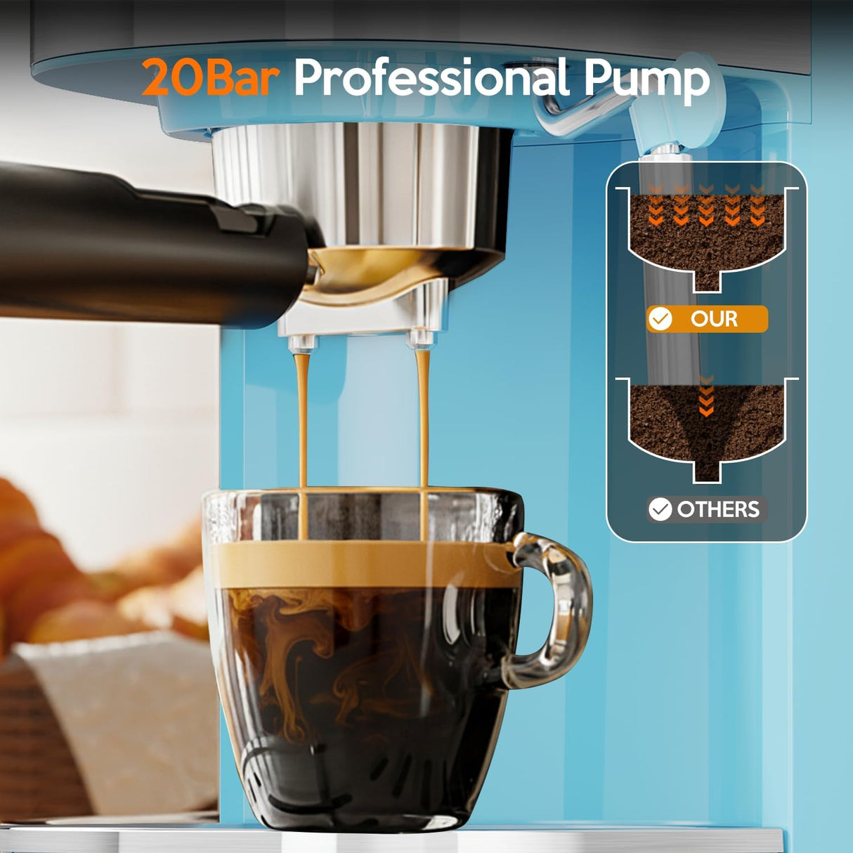 2 in 1 Espresso Machines Support Capsule Coffee Automatic Cappuccino Coffee Maker CM8054