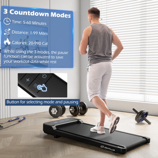 2.5HP Under Desk Treadmill with Remote Control and 3 Countdown Modes-Black
