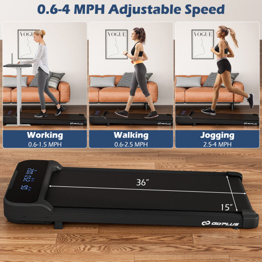2.5HP Under Desk Treadmill with Remote Control and 3 Countdown Modes-Black