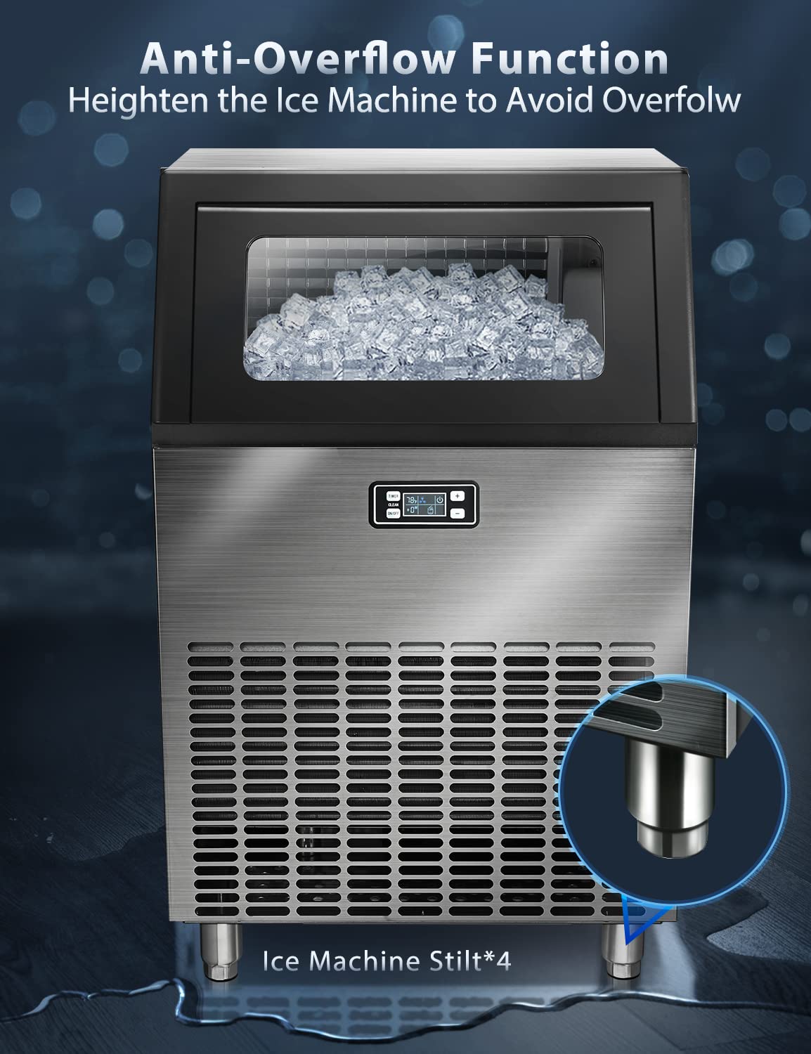 200LBS Freestanding Commercial Ice Maker Z5895