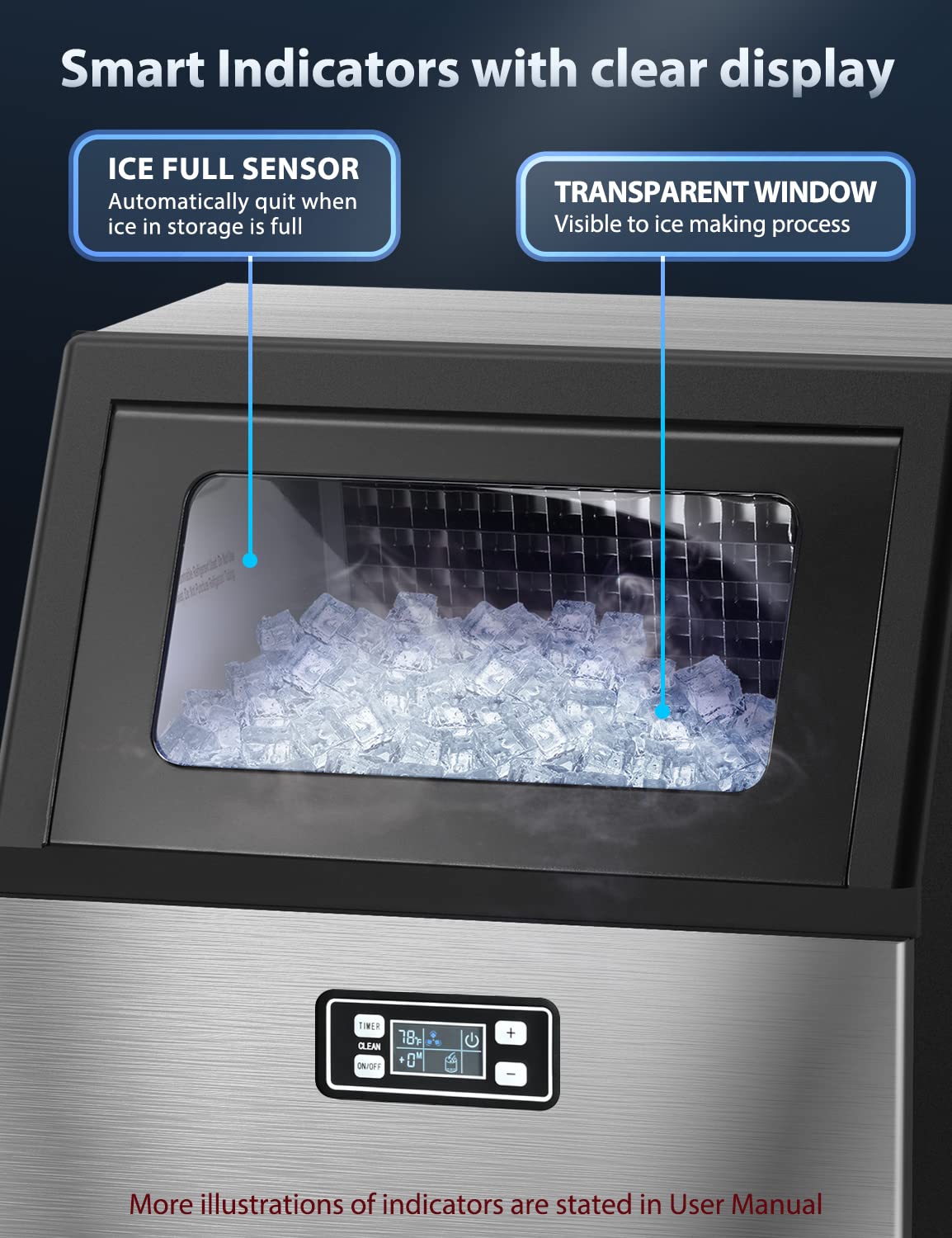 200LBS Freestanding Commercial Ice Maker Z5895