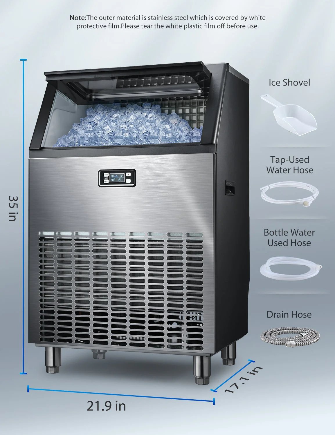 200LBS Freestanding Commercial Ice Maker Z5895