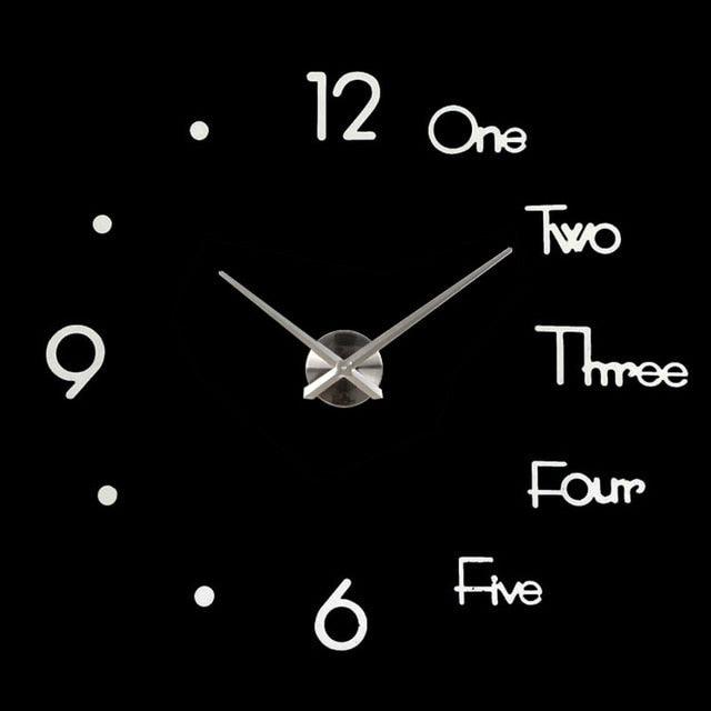2021 Fashion 3D Big Size Wall Clock Mirror Sticker Large 3D Frameless Wall Clock Stickers Wall Decoration for Living Room Bedroom Office Brief Living Decor Room Wall Clock Modern Design Silent Acrylic