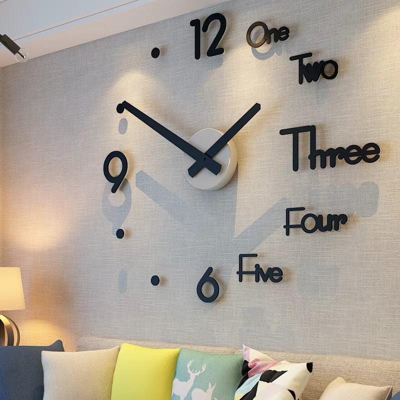 2021 Fashion 3D Big Size Wall Clock Mirror Sticker Large 3D Frameless Wall Clock Stickers Wall Decoration for Living Room Bedroom Office Brief Living Decor Room Wall Clock Modern Design Silent Acrylic