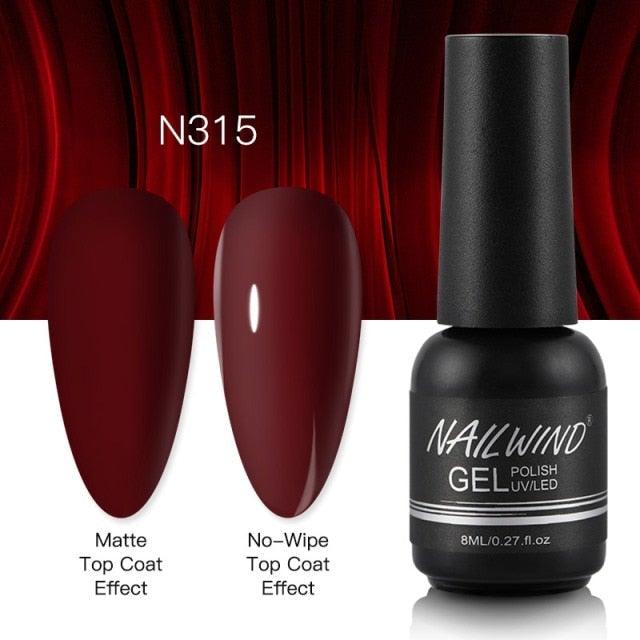 NEW TREND Modern fashion Red Gel Nail Polish For Nails Permanent UV LED 8ml Matte Glossy High Quality Fashion Design For Women and Ladies