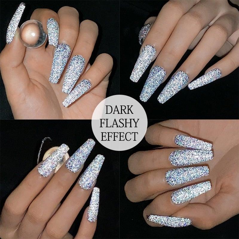 2022 New Reflective Glitter Nail Gel 8ml Permanent UV/LED Glossy Effect Popular Diamond Nail Gel Design For Womens