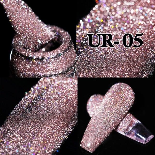 2022 New Reflective Glitter Nail Gel 8ml Permanent UV/LED Glossy Effect Popular Diamond Nail Gel Design For Womens