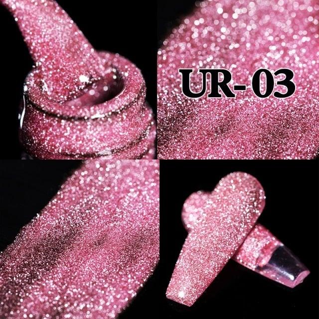 2022 New Reflective Glitter Nail Gel 8ml Permanent UV/LED Glossy Effect Popular Diamond Nail Gel Design For Womens