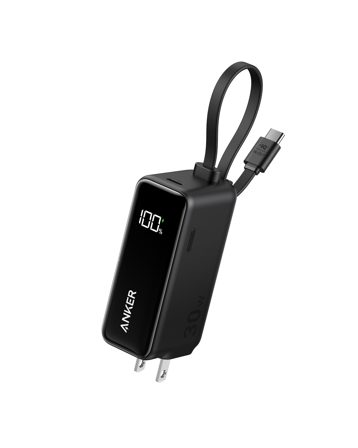 Anker Power Bank (30W, 5k, Fusion, Built-In USB-C Cable)