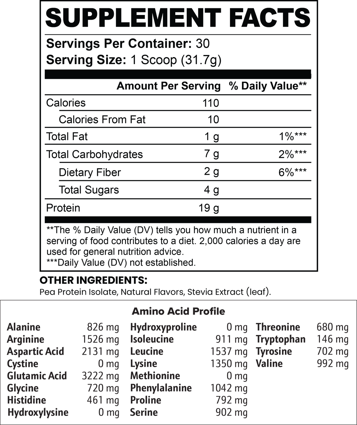 Chocolate Vegan Pea Protein Isolate Powder, 2.09 lbs