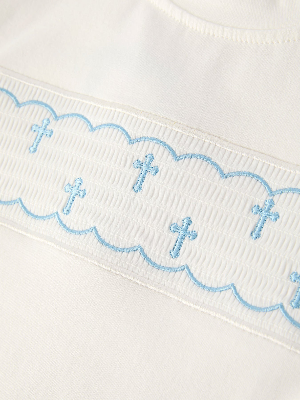 Blue Smocked Church Christ Bishop Christening Toddler Boys'Set