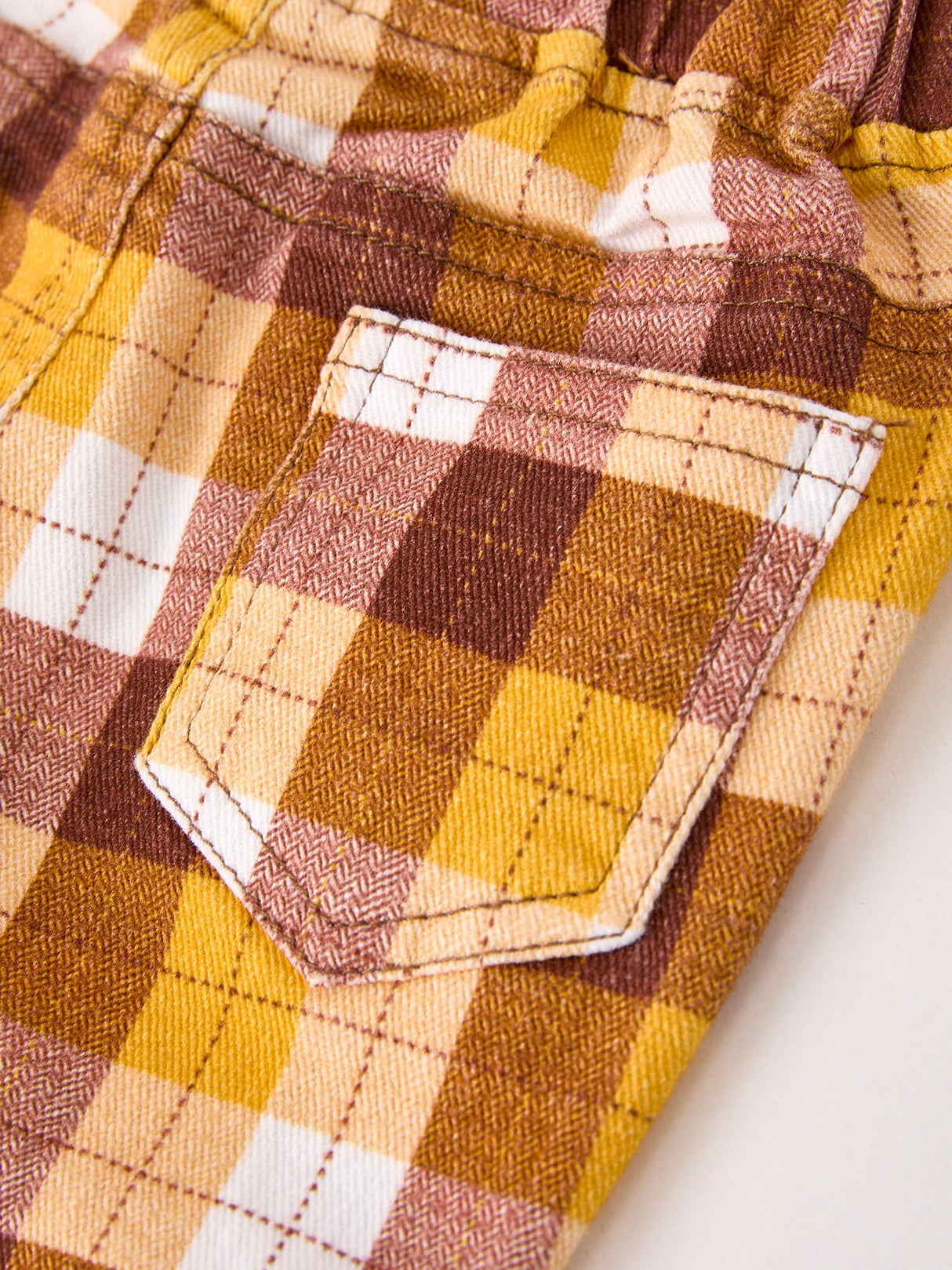 Fall Thanksgiving Brown Plaid Bow Trousers