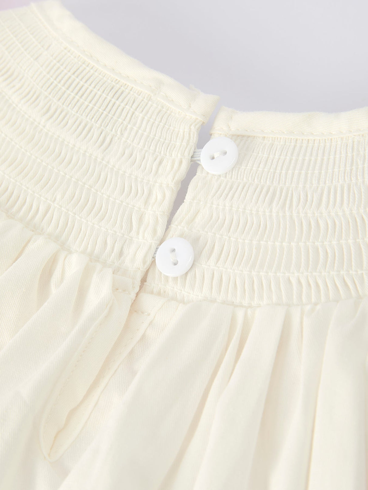 Spring White Girls Dress with Pink Bow Embroidery