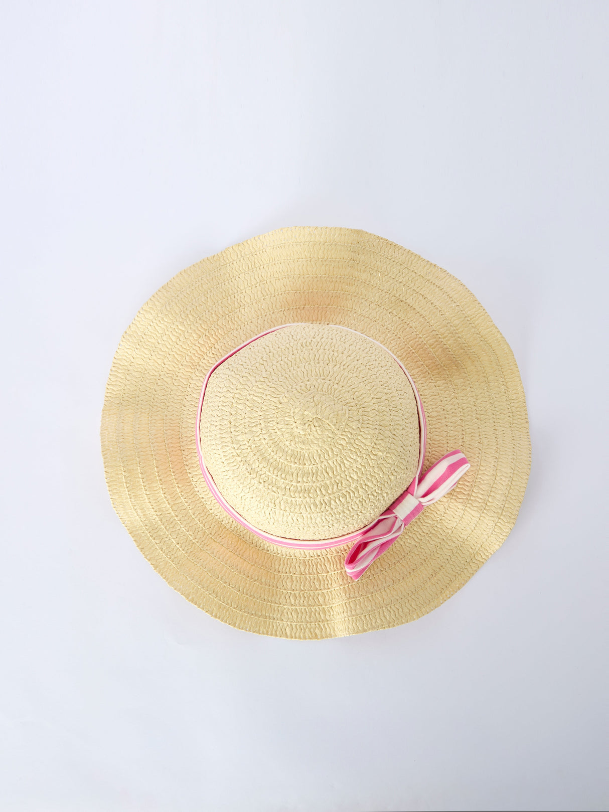 Spring Pink Striped Ruffled Girls' Dress with Hat