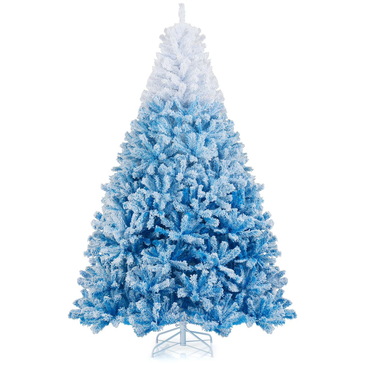 2025 New Artificial Christmas Tree with 456 Branch Tips and Folding Metal Stand-8FT