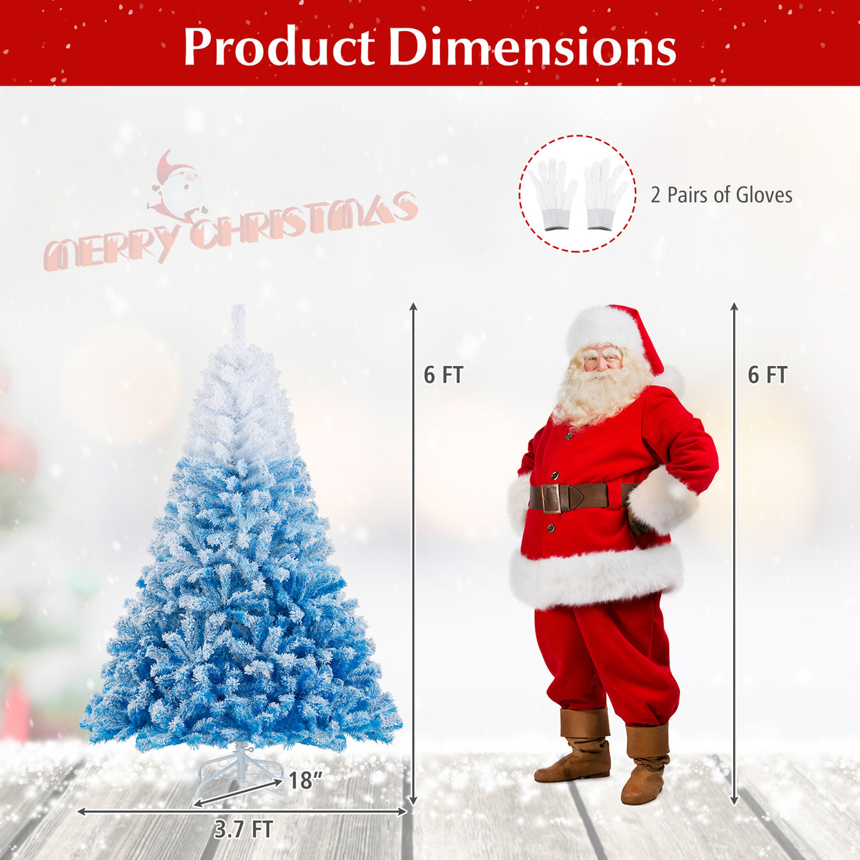 2025 New Artificial Christmas Tree with 456 Branch Tips and Folding Metal Stand-6FT