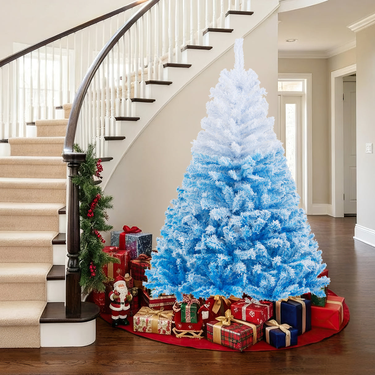 2025 New Artificial Christmas Tree with 456 Branch Tips and Folding Metal Stand-6FT