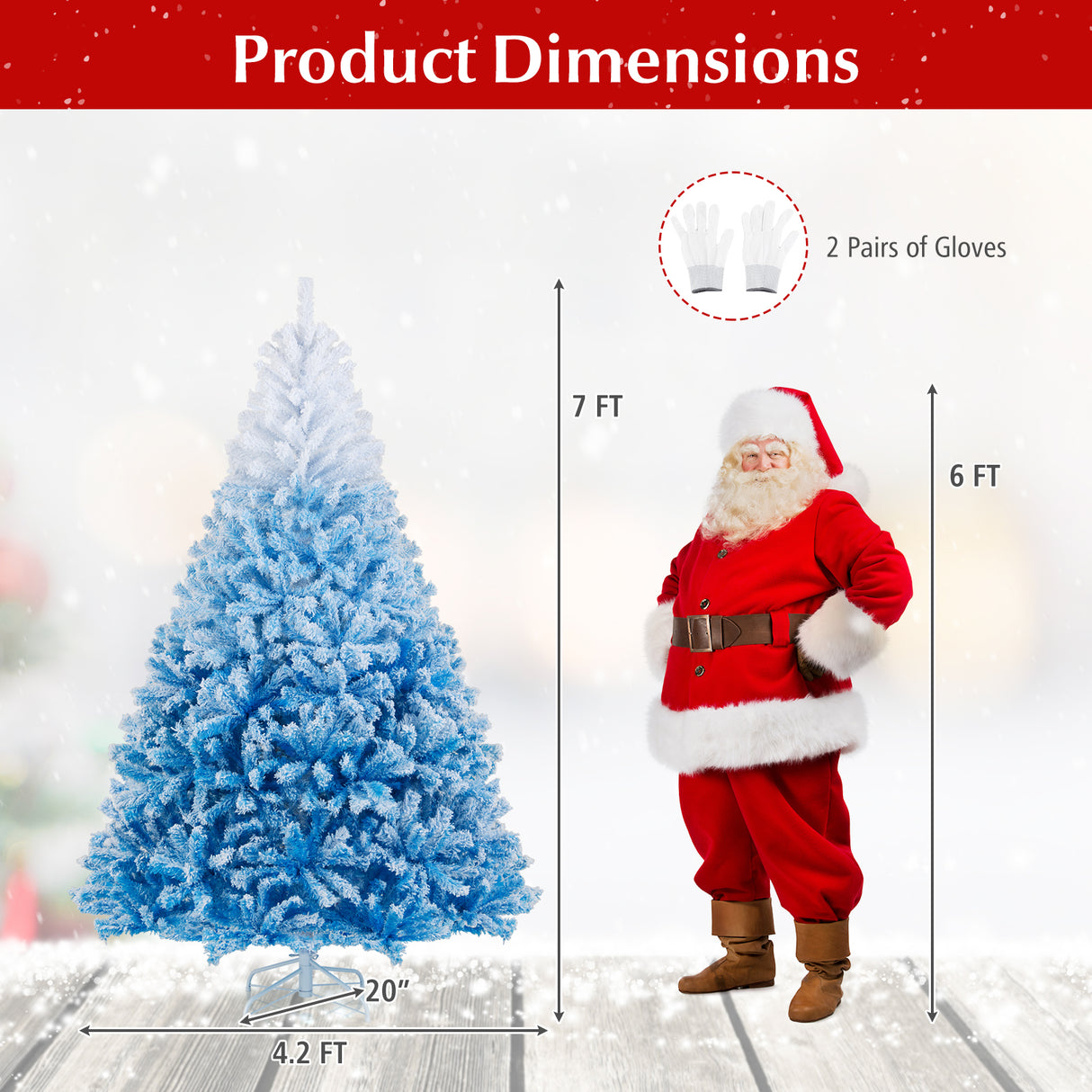 2025 New Artificial Christmas Tree with 456 Branch Tips and Folding Metal Stand-7FT
