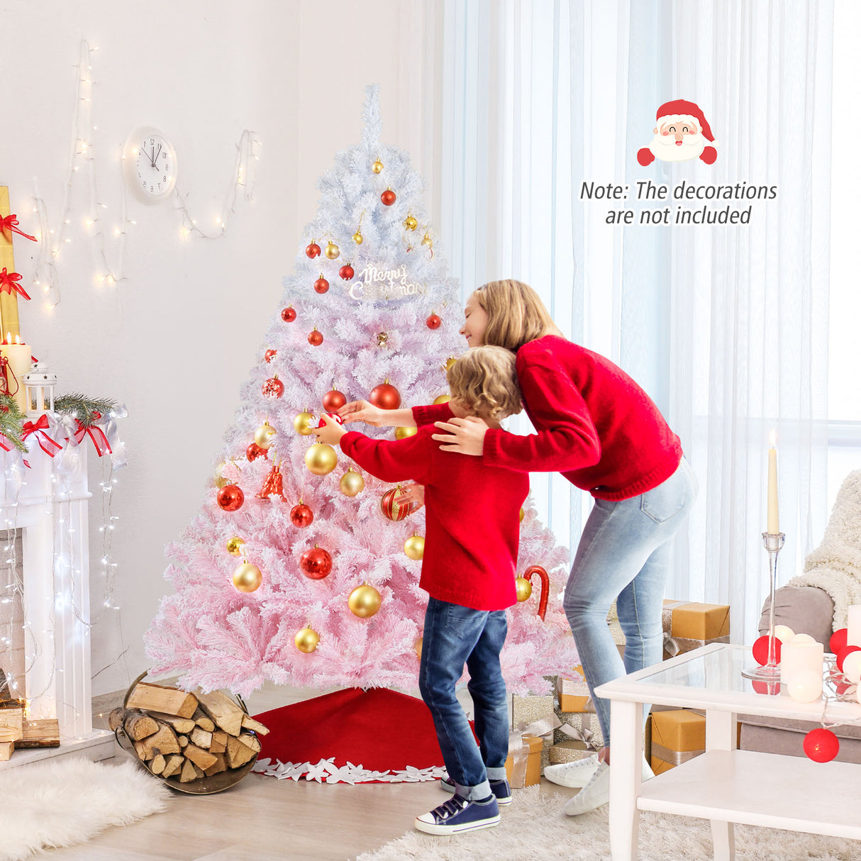 2025 New Artificial Christmas Tree with Folding Metal Stand and 456 Branch Tips-6FT