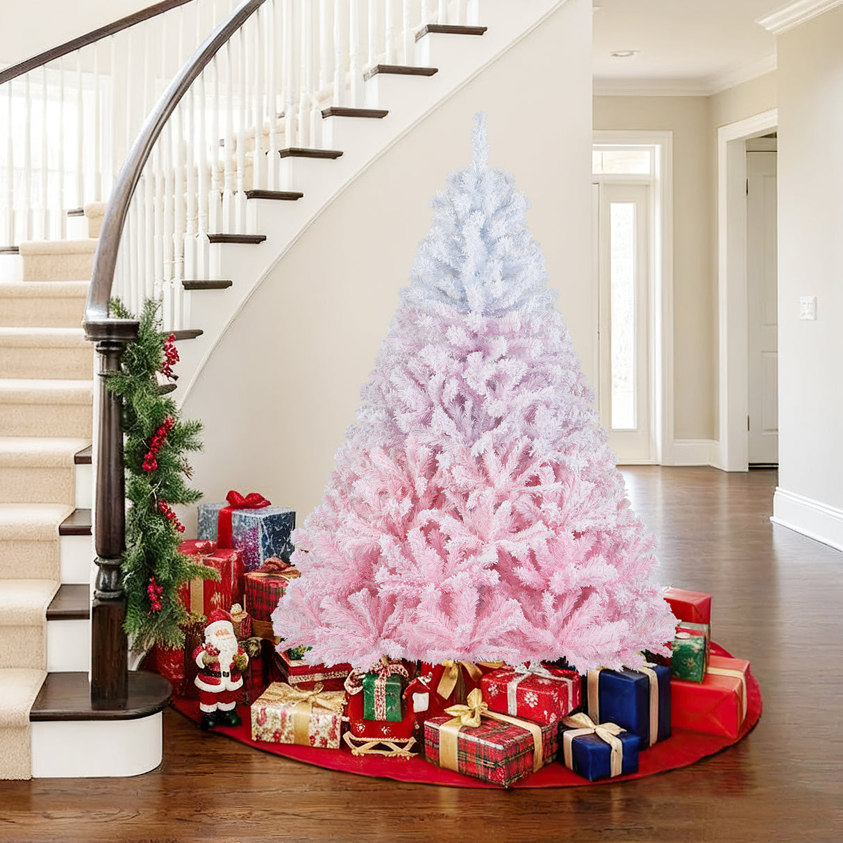 2025 New Artificial Christmas Tree with Folding Metal Stand and 456 Branch Tips-6FT