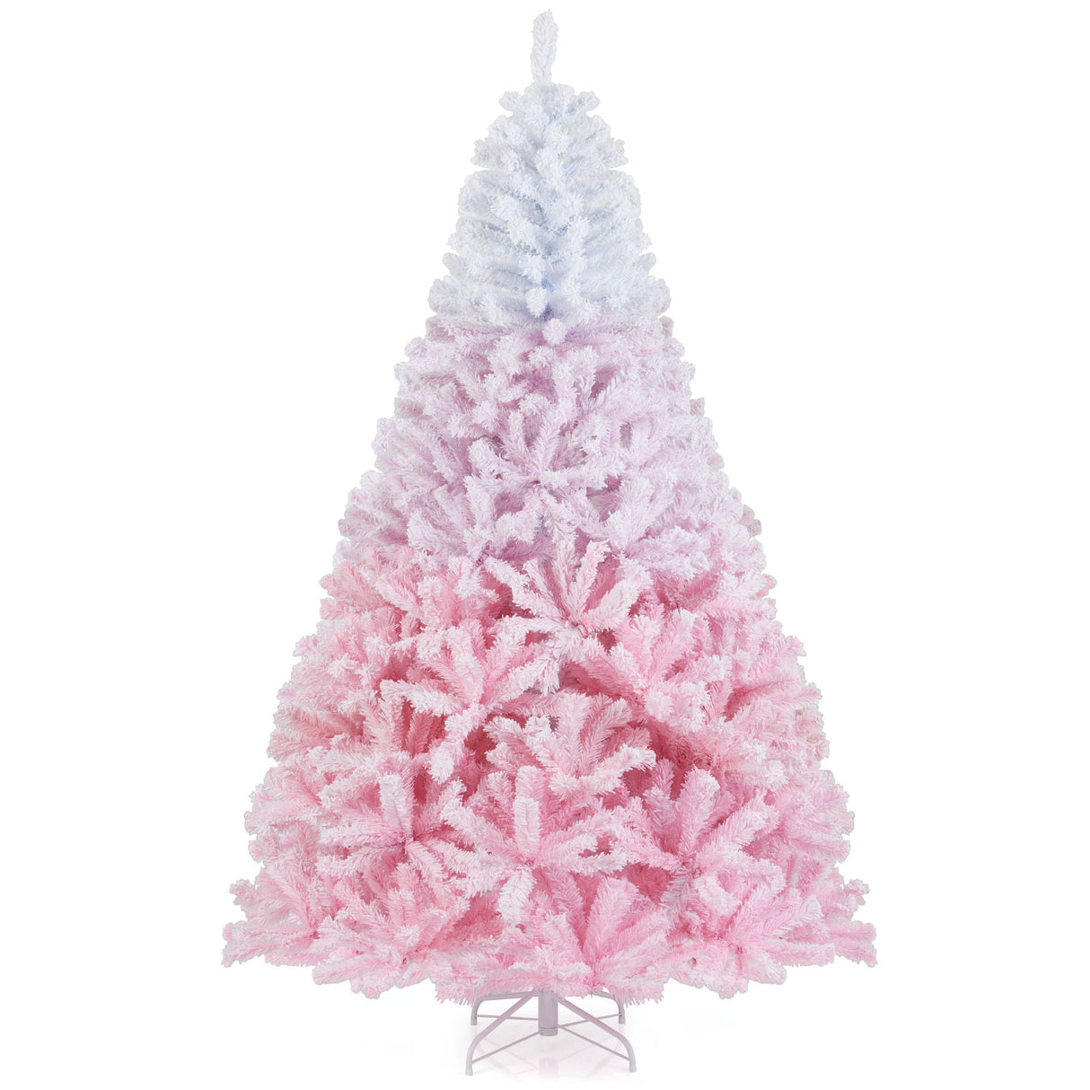 2025 New Artificial Christmas Tree with Folding Metal Stand and 456 Branch Tips-7FT