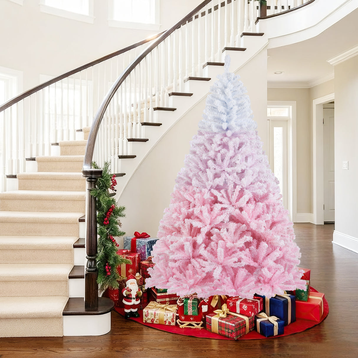 2025 New Artificial Christmas Tree with Folding Metal Stand and 456 Branch Tips-7FT