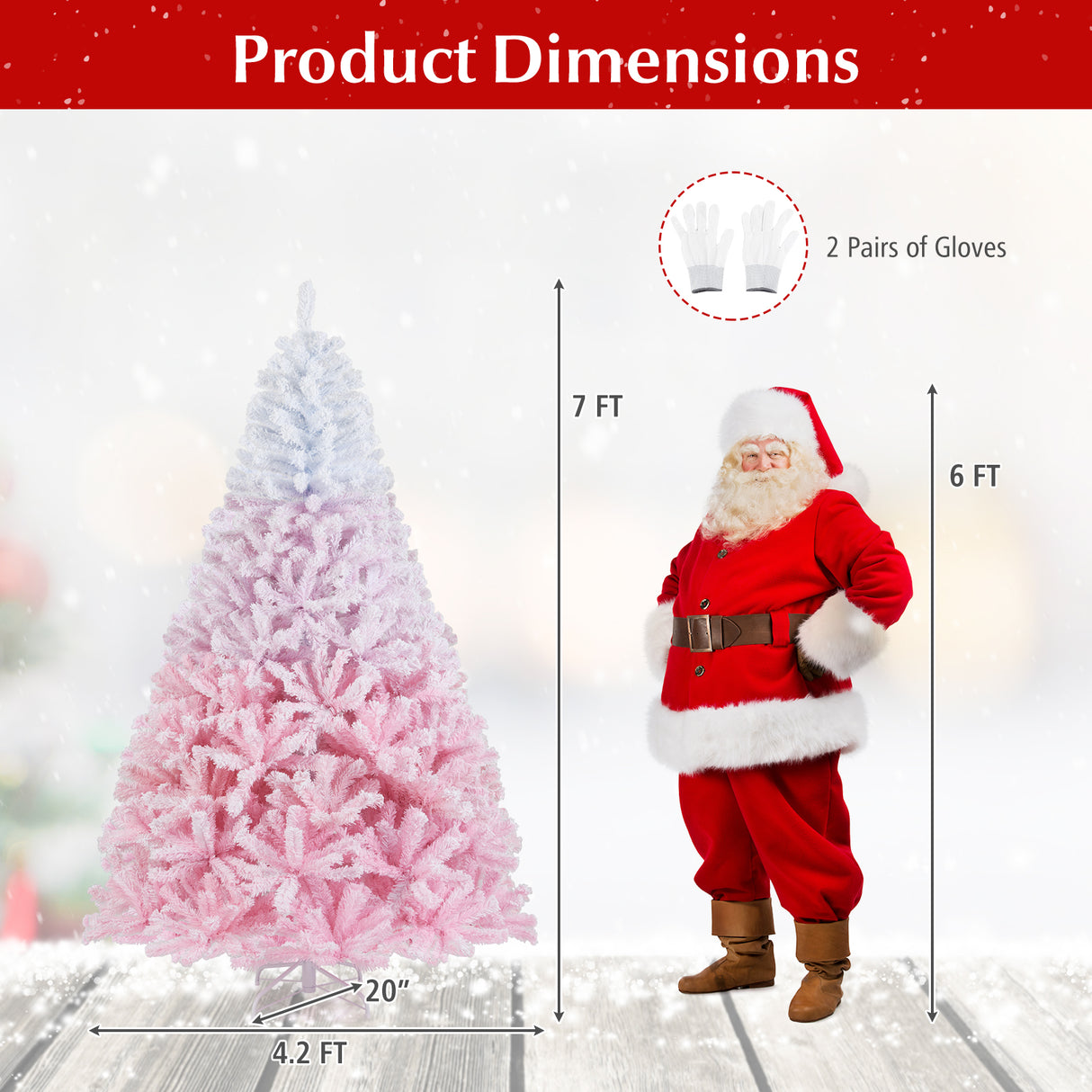 2025 New Artificial Christmas Tree with Folding Metal Stand and 456 Branch Tips-7FT
