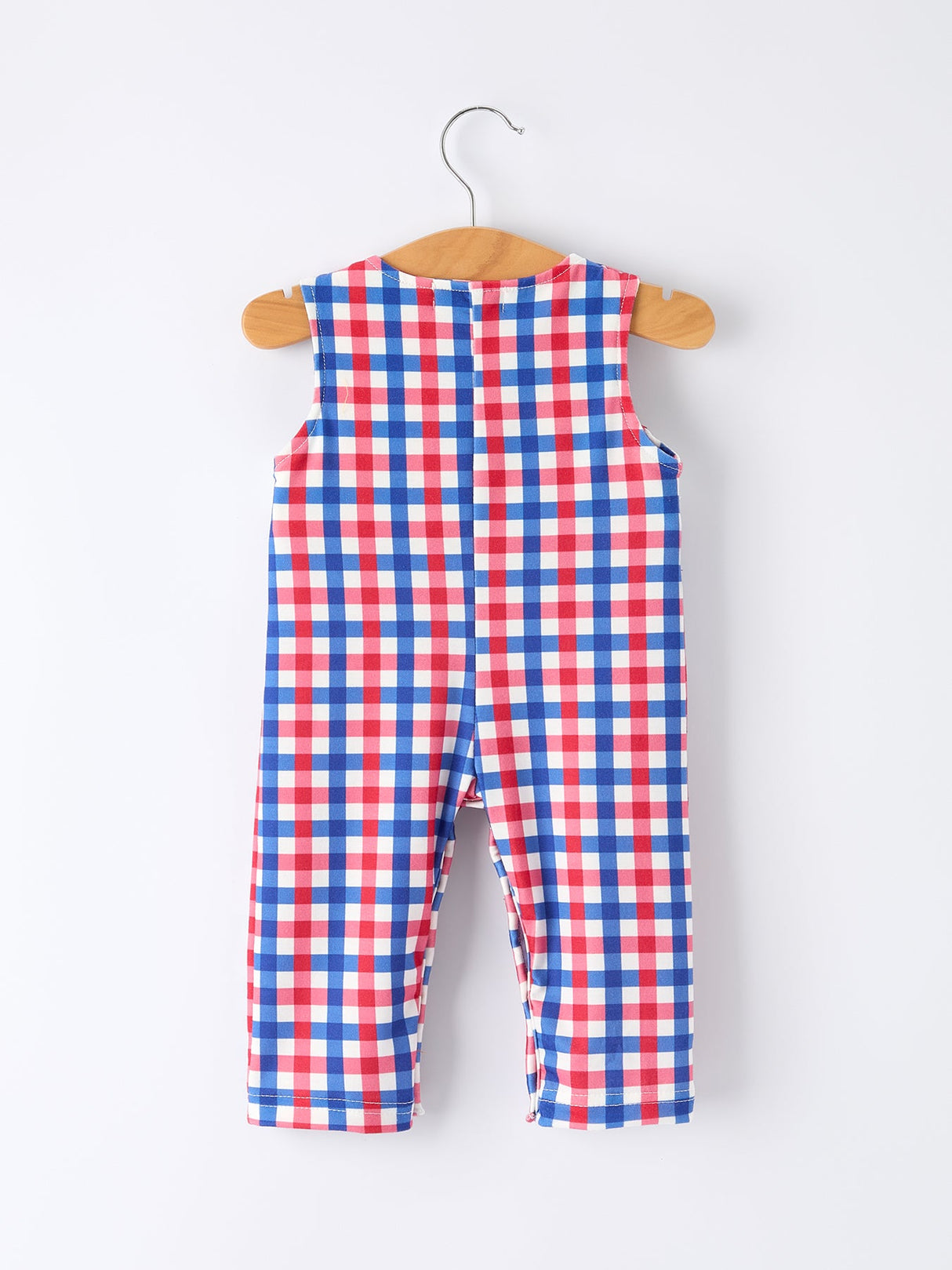4th of July Plaid Flag Baby Boy Romper