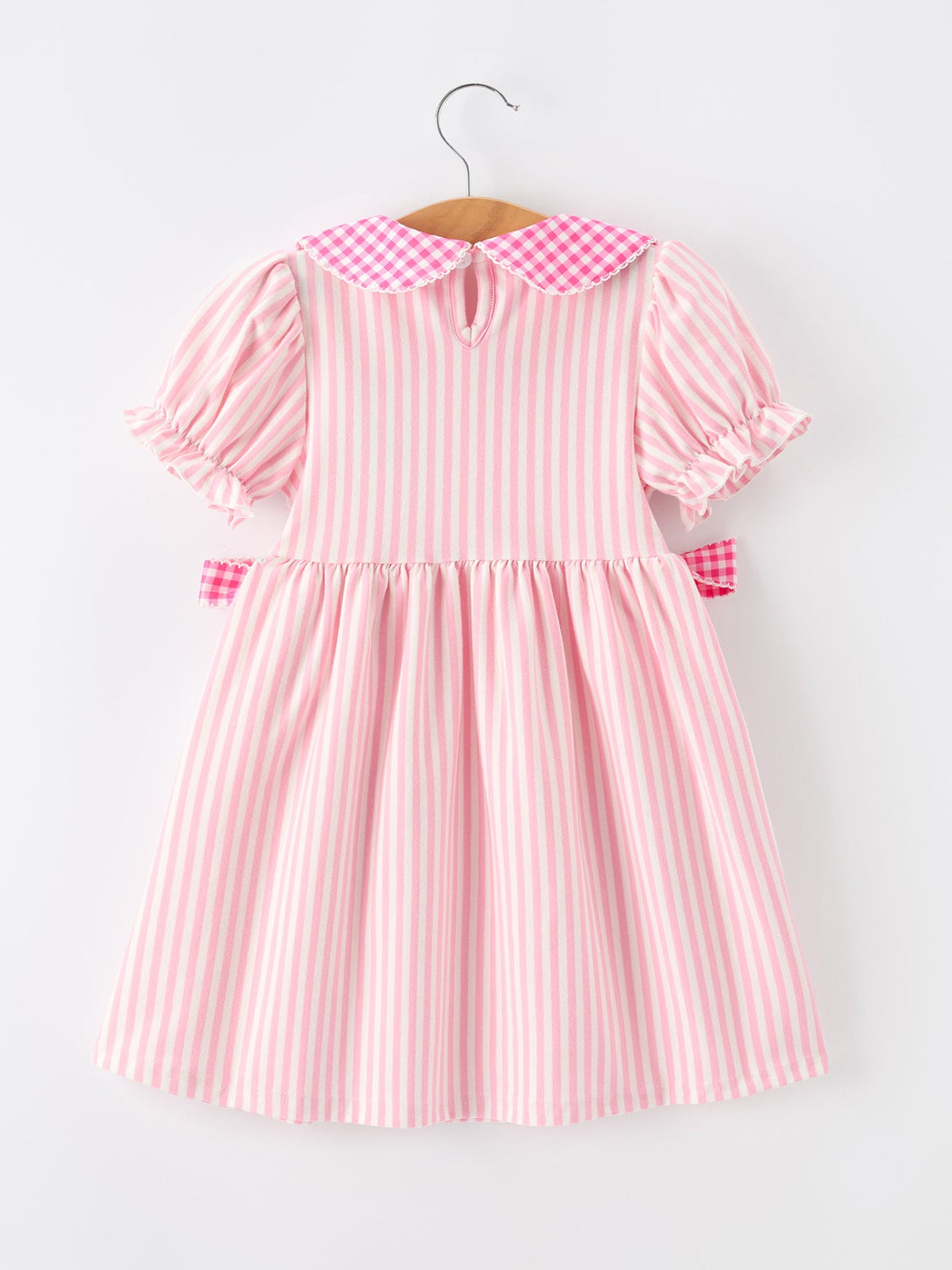 Back To School Girls Striped lapels Bow Dress