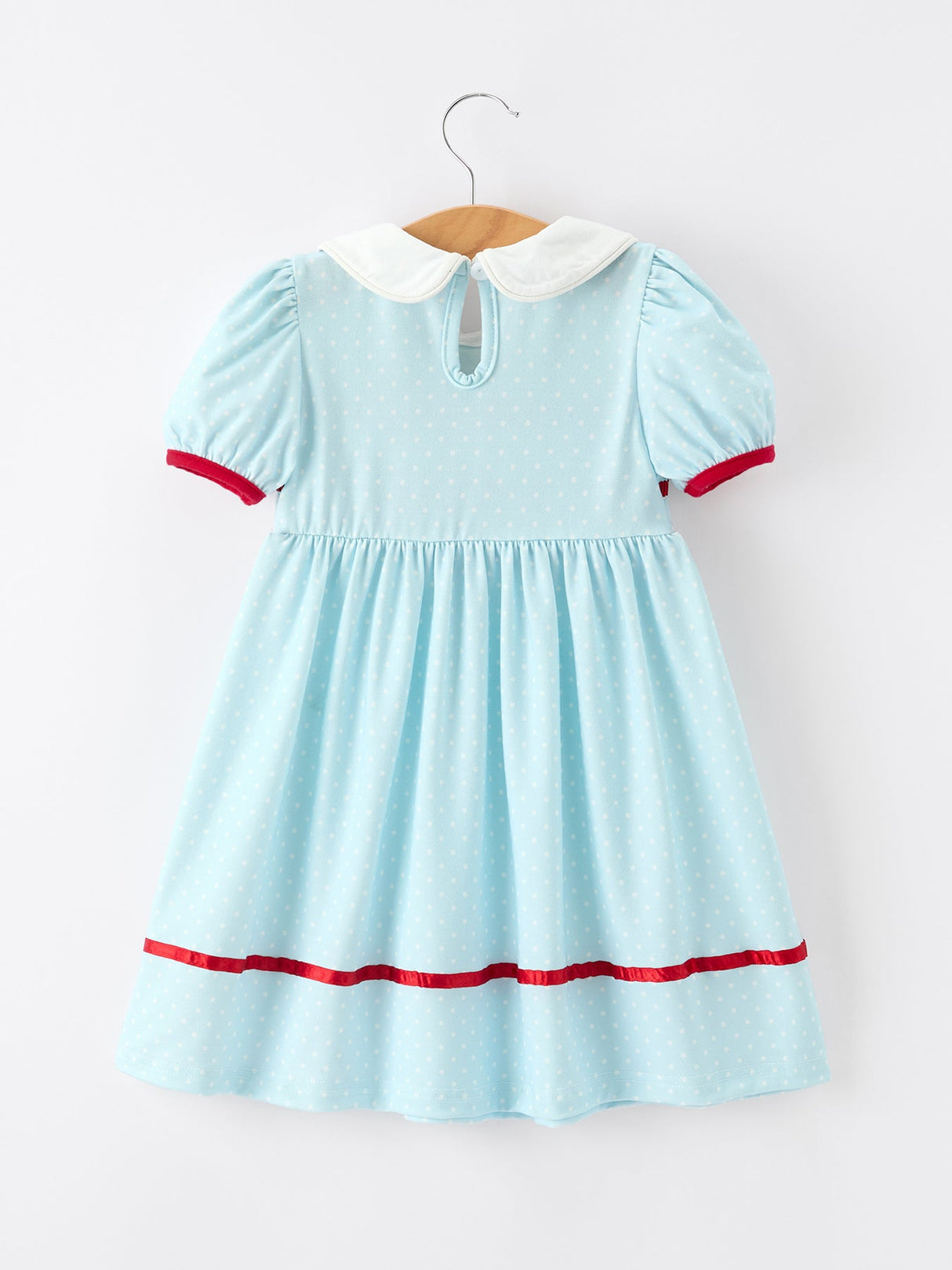 Back to School Apple Applique Girls Dress Petals Collar Bow