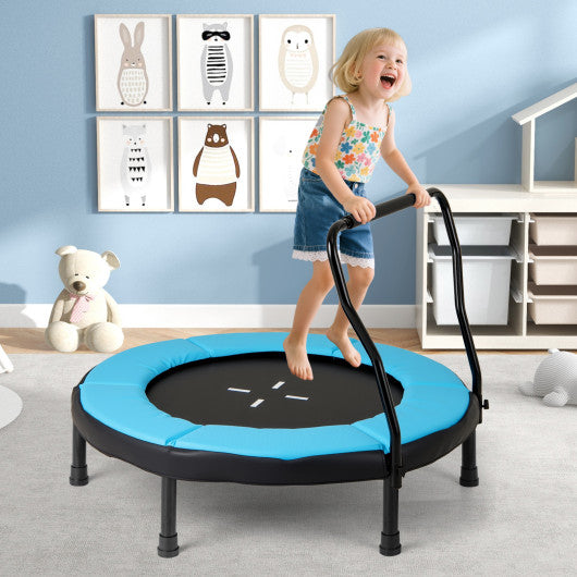 40 Inch Trampoline for Kids Indoor Outdoor Fitness Trampoline-Blue