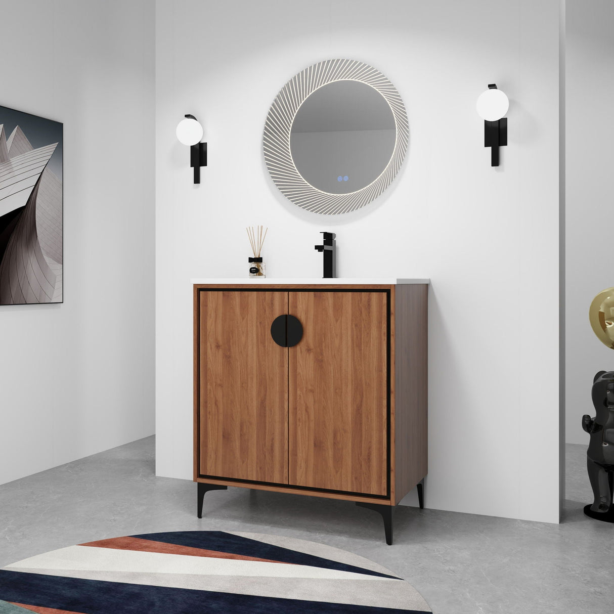 Modern Bathroom Vanity With Top Sink, Engineered Wood Storage Cabinet by Couch.com