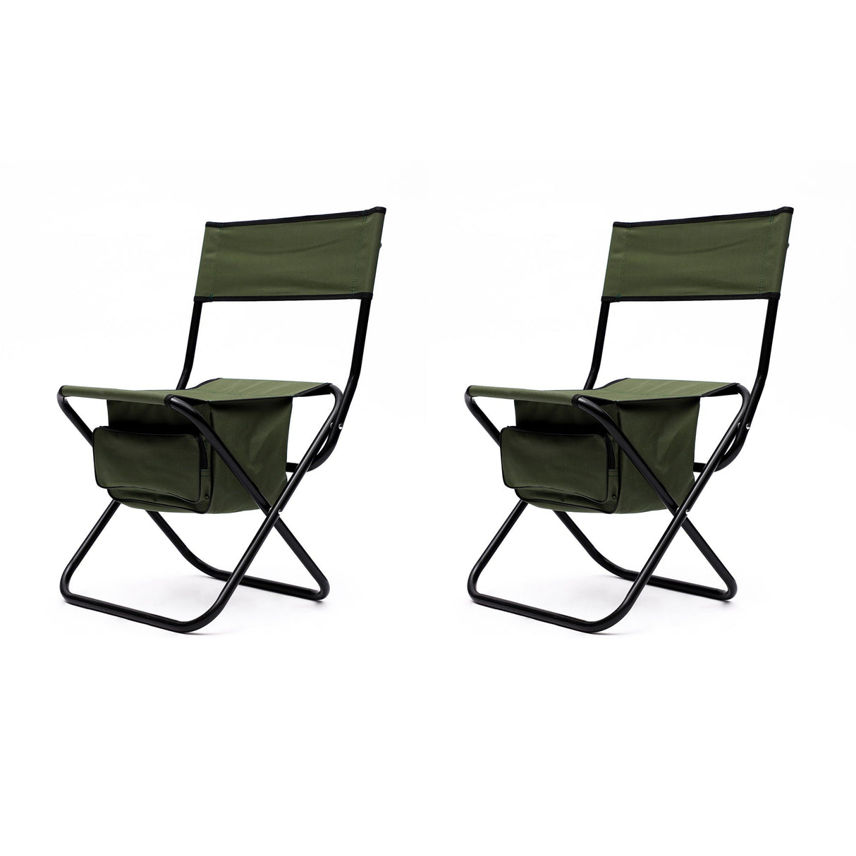 Folding Outdoor Chairs With Storage Bag, Portable Chair For Indoor, Outdoor Camping, Picnics And Fishing (Set of 2) by Couch.com