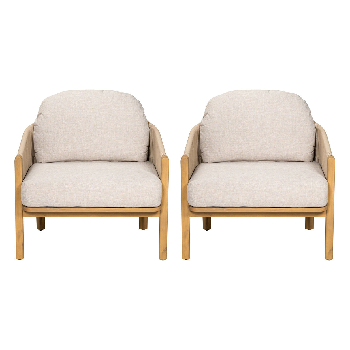 Grotta Outdoor Wood Club Chair Set of 2