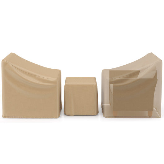 Patio Furniture Covers Waterproof Outdoor Conversation Covers for 3 Pieces Bistro Set-Beige