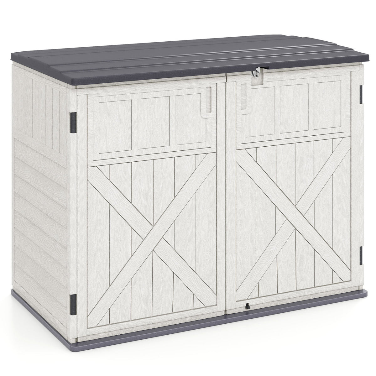 20 Cu.Ft Horizontal Resin Storage Shed with Adjustable Shelf-White