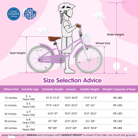 20 Inch Adjustable Kids Bike with 2 Brake System