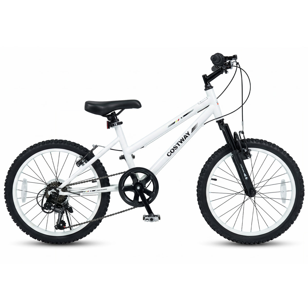 20 Inch Kids Mountain Bike with Adjustable Seat-White