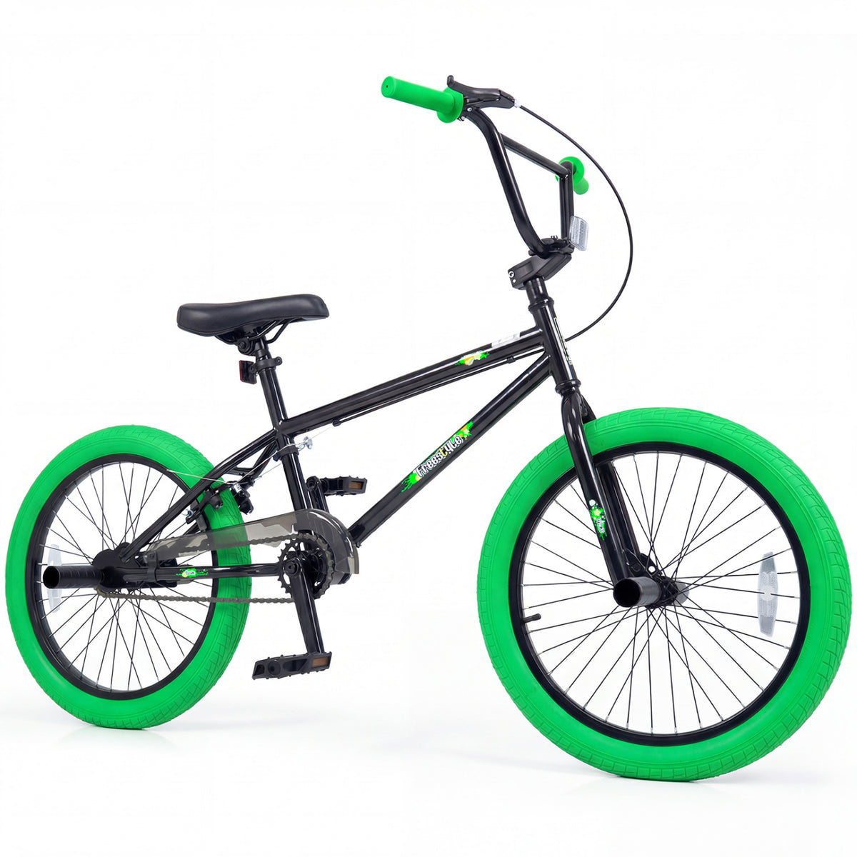 20" Trick Bicycle with 270 Degree Steering and Adjustable Seat for Kids and Teens-Green