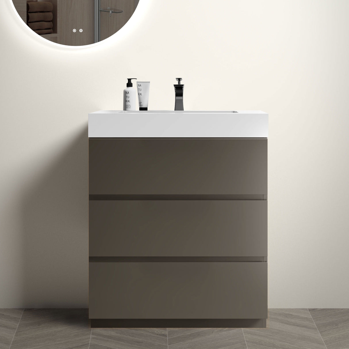 Alice - Bathroom Vanity With Sink, Large Storage Freestanding Bathroom Vanity For Modern Bathroom, One-Piece Sink Basin Without Drain And Faucet by Couch.com