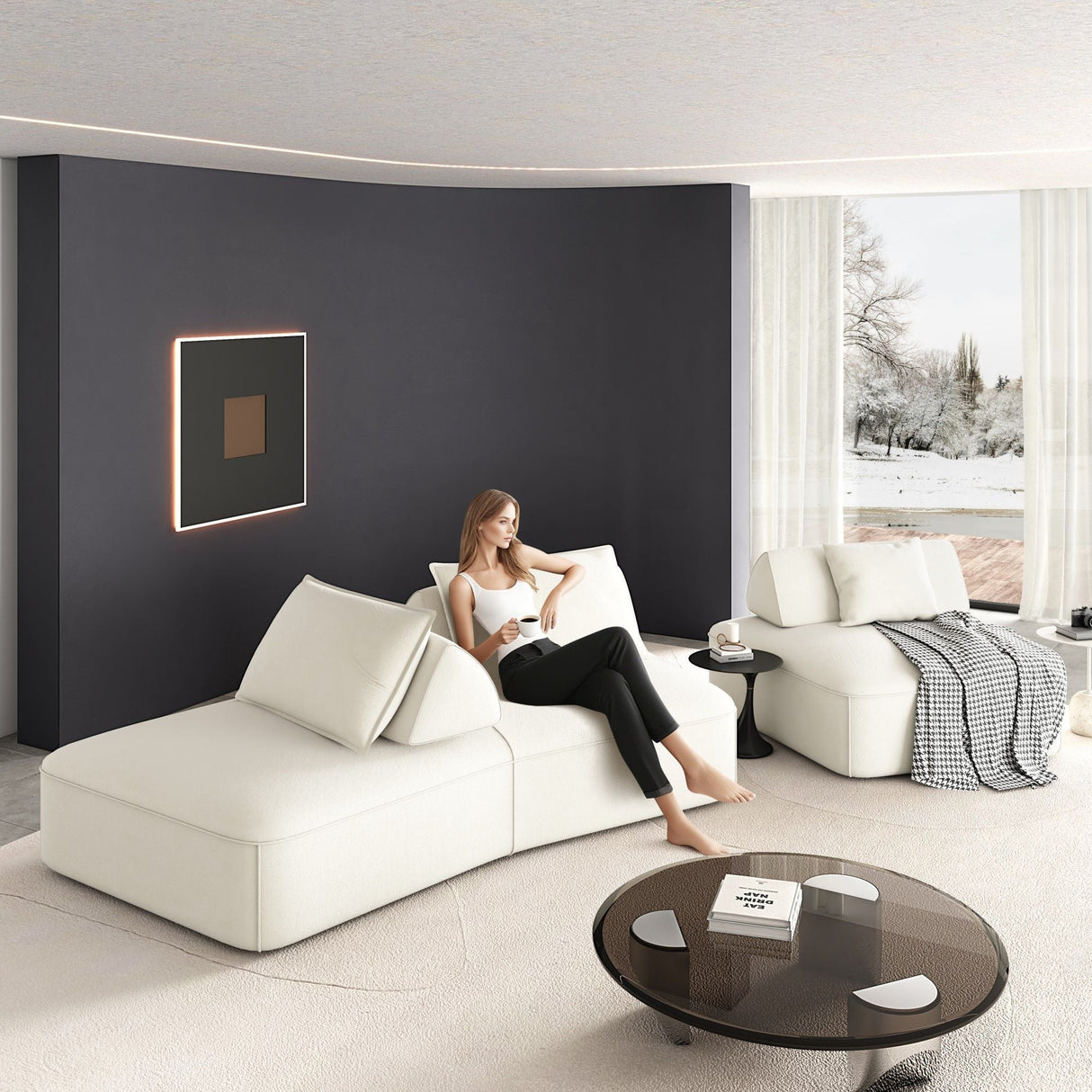 Modern Luxury Oversized Modular Sectional Sofa Set