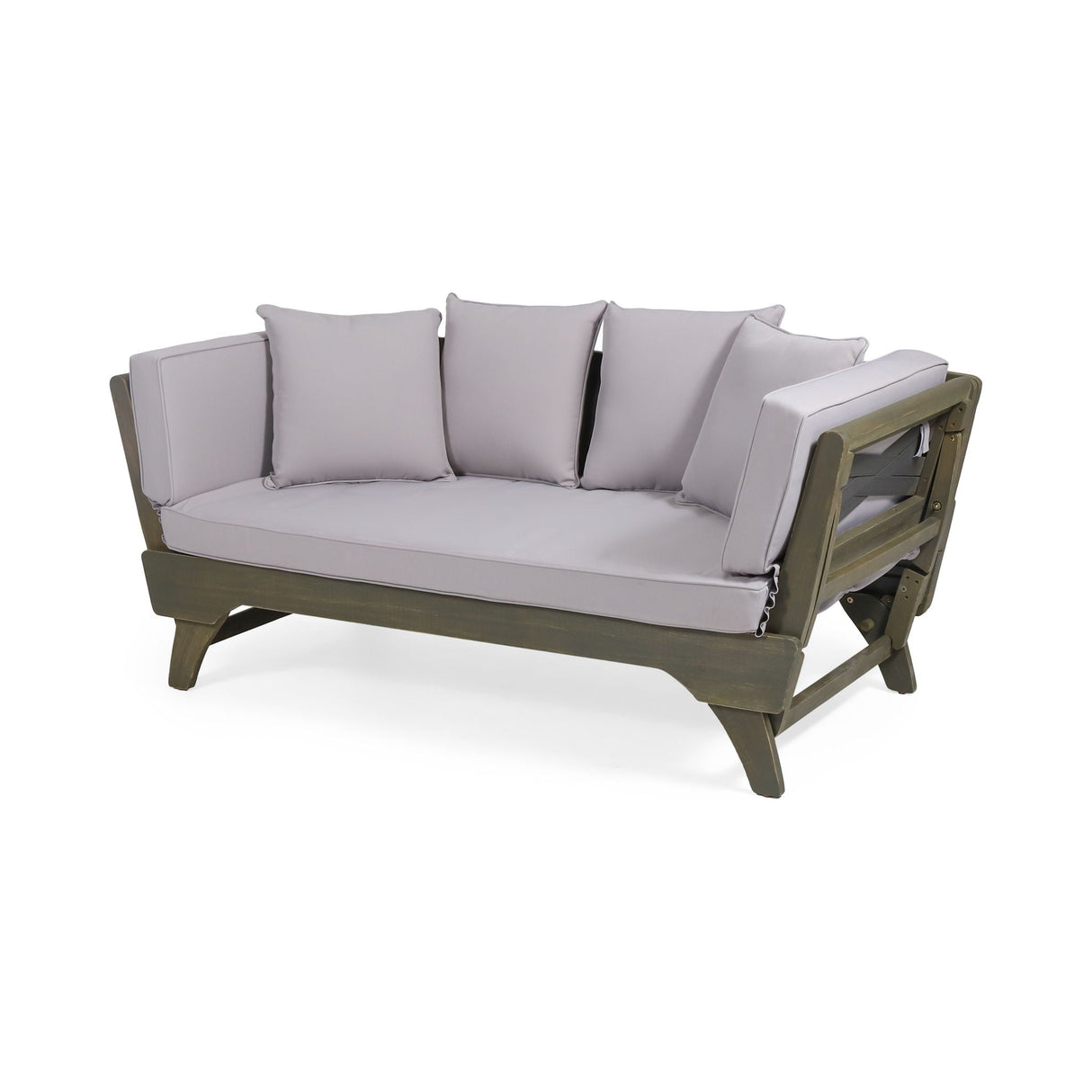 Outdoor Expandable Daybed With Water Resistant Cushion - Gray by Couch.com