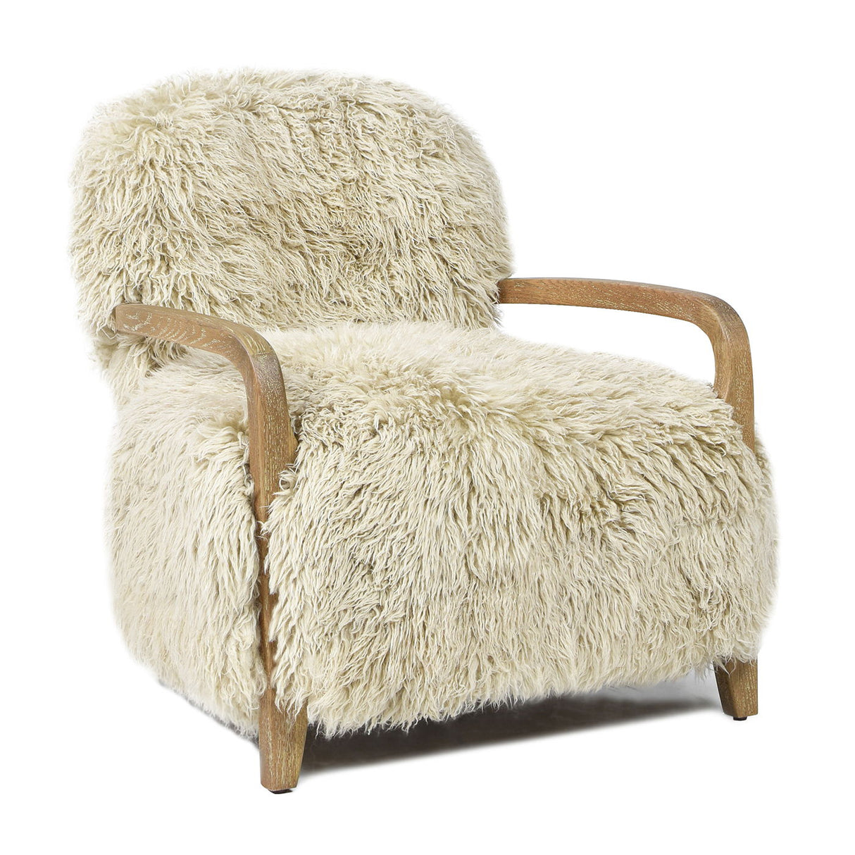 Enchante - New Zealand Sheepskin Accent Arm Chair - Taupe / Natural by Couch.com