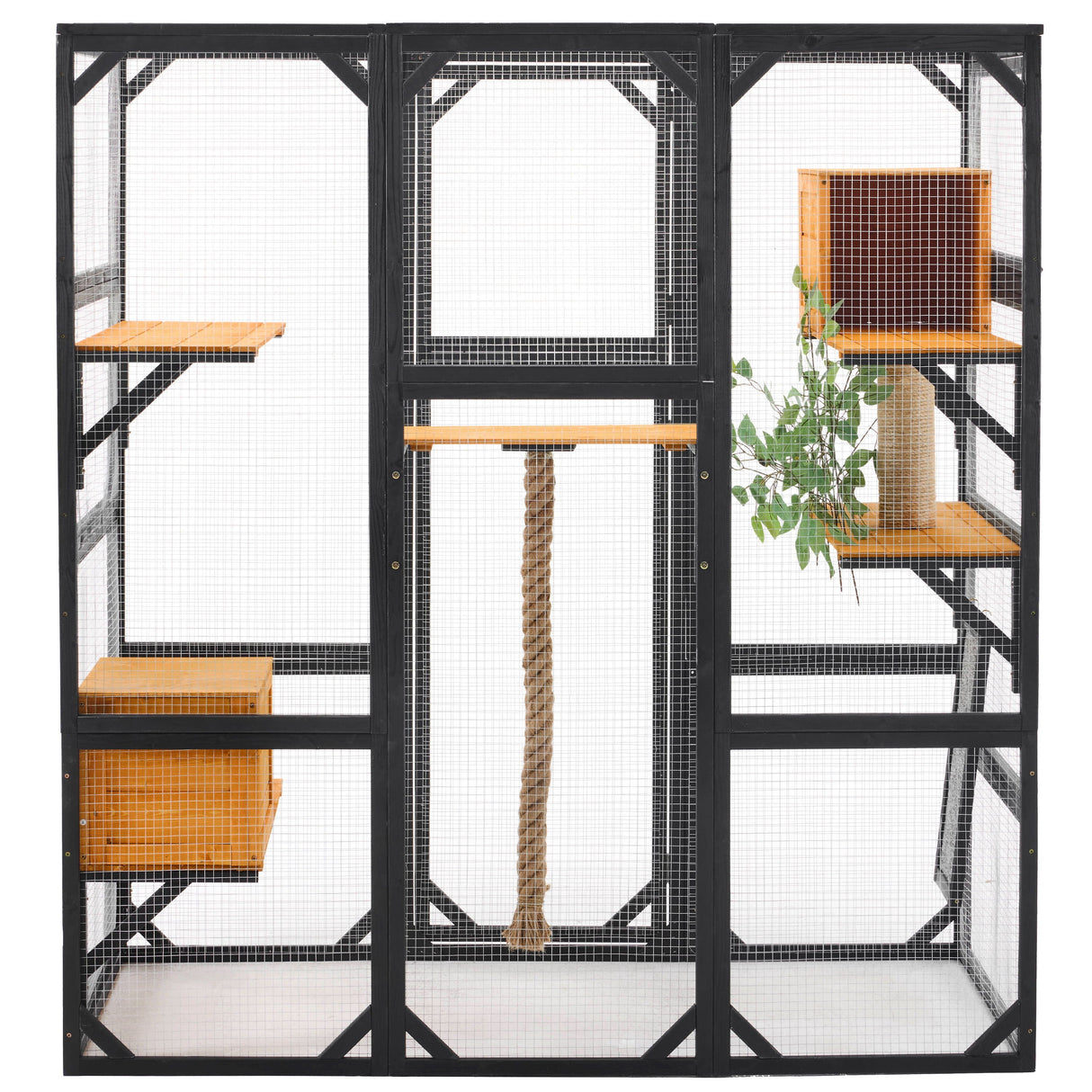 Outdoor Cat House, Diy Cat Enclosure Catio With Double Enter Doors by Couch.com