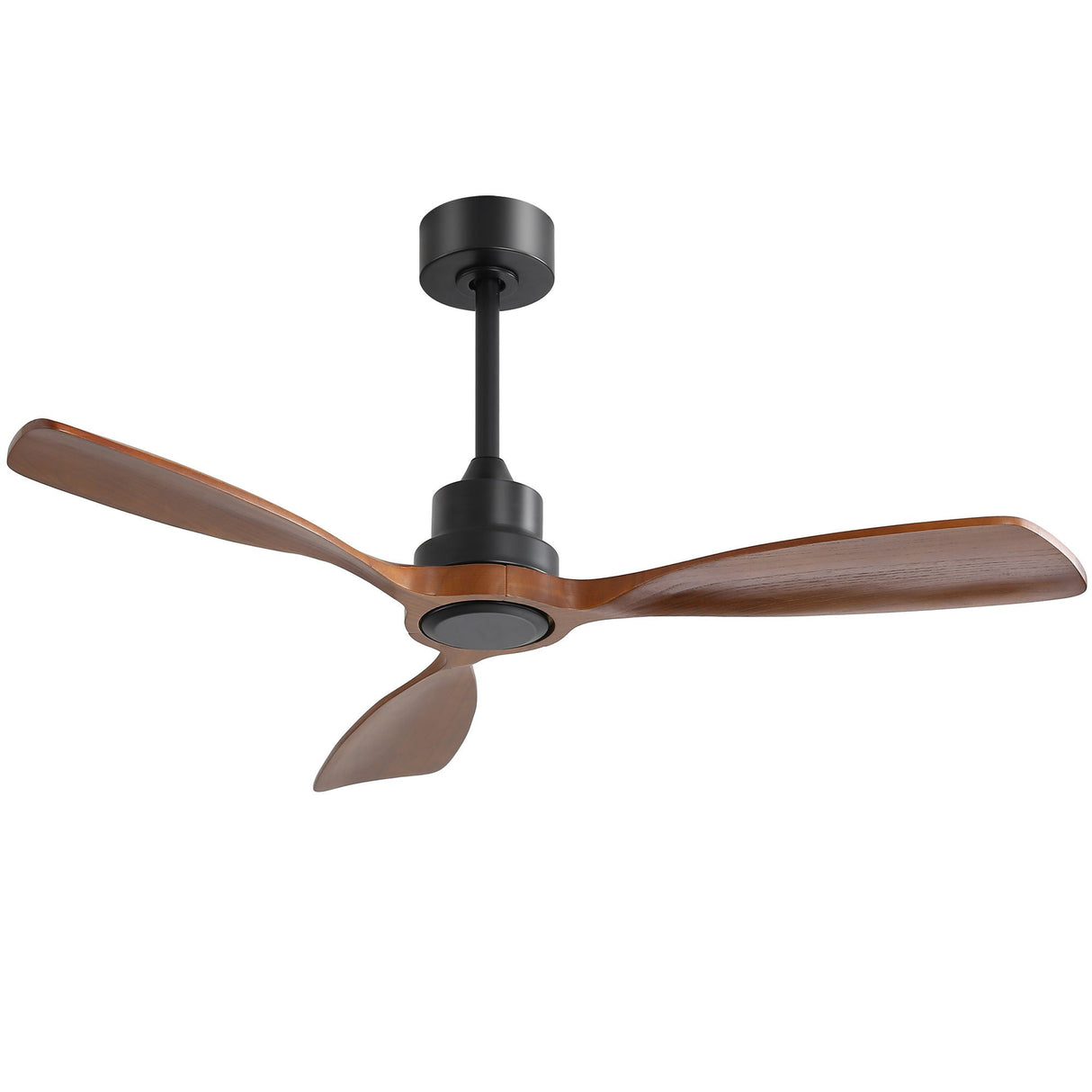 48" Ceiling Fan Without Light, 3 Solid Wood Blades Outdoor Ceiling Fan 6 - Speed Reversible DC Motor For Living Room - Black by Couch.com