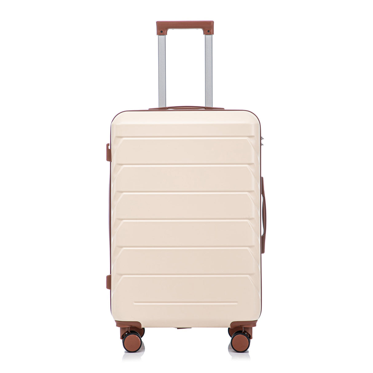 3-Piece ABS Spinner Wheel Luggage Set 20"/24"/28" Beige