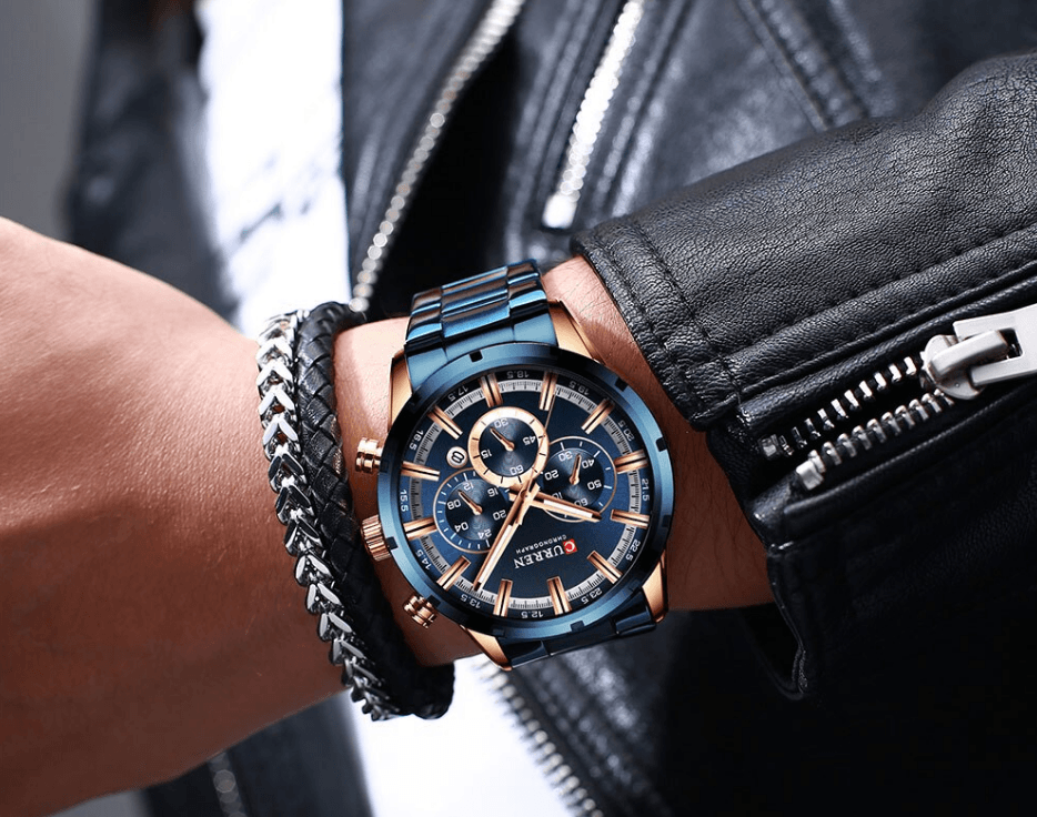 Men's Sports Waterproof Stainless Steel Watch With Chronometers And Special Date Display Unique Design Perfect Gift
