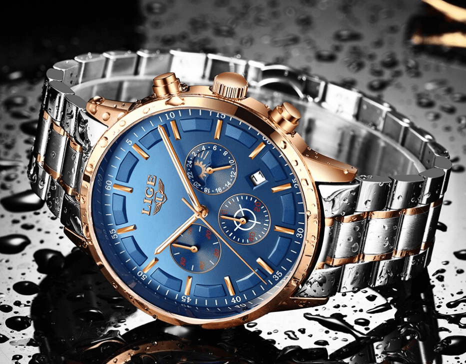 Men's Waterproof Watch With Chronometers And Date Display Unique Design Perfect Gift